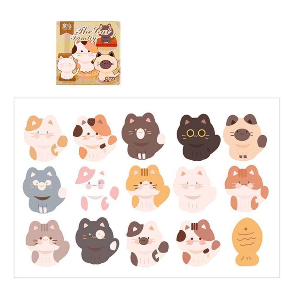 Agustinina Animal family Sticker DIY Scrapbok Kawaii Kucing Alat Tulis Stiker Kelinci Jurnal Stiker Album Dekorasi