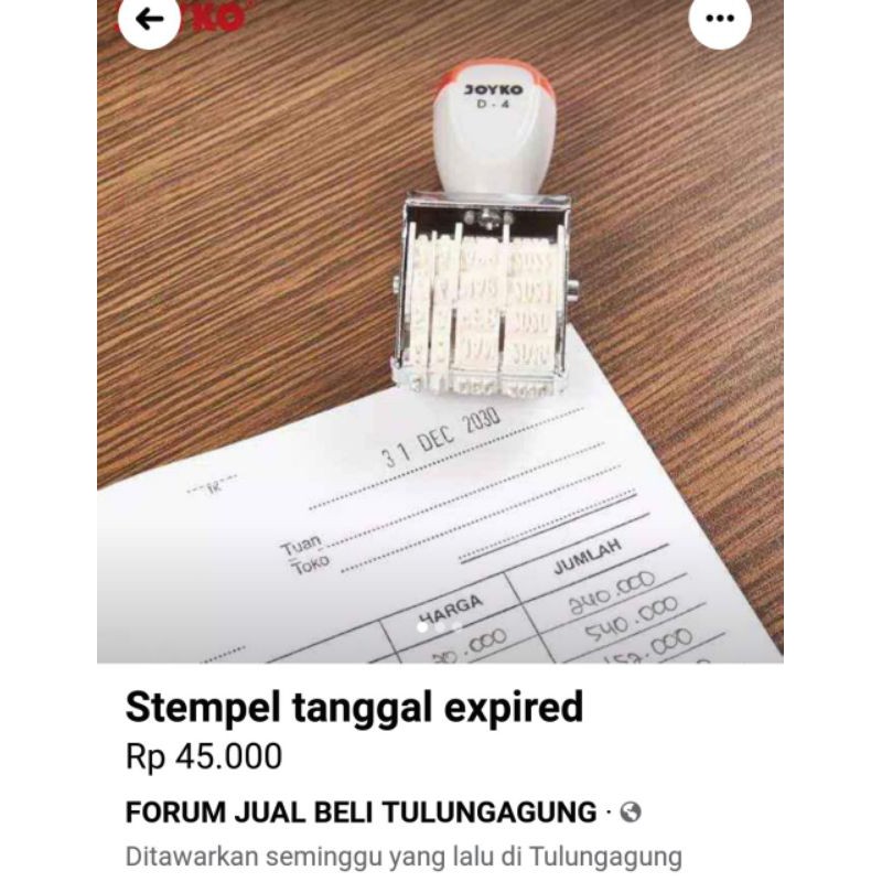 paket stempel expired date lengkap