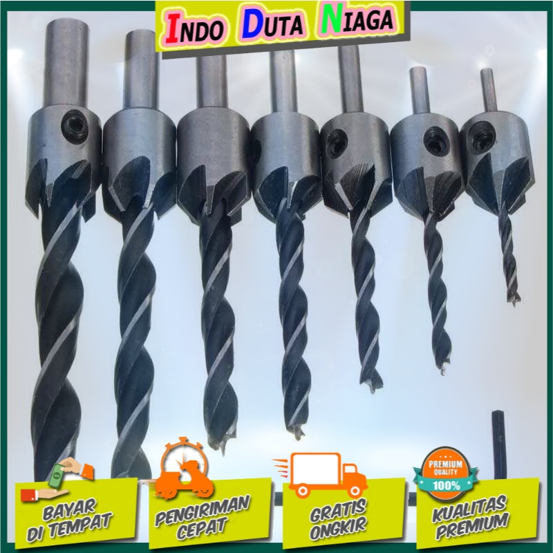 Taffware Mata Bor Drill Bit Countersink HSS 3-10mm 7PCS - QST-K13