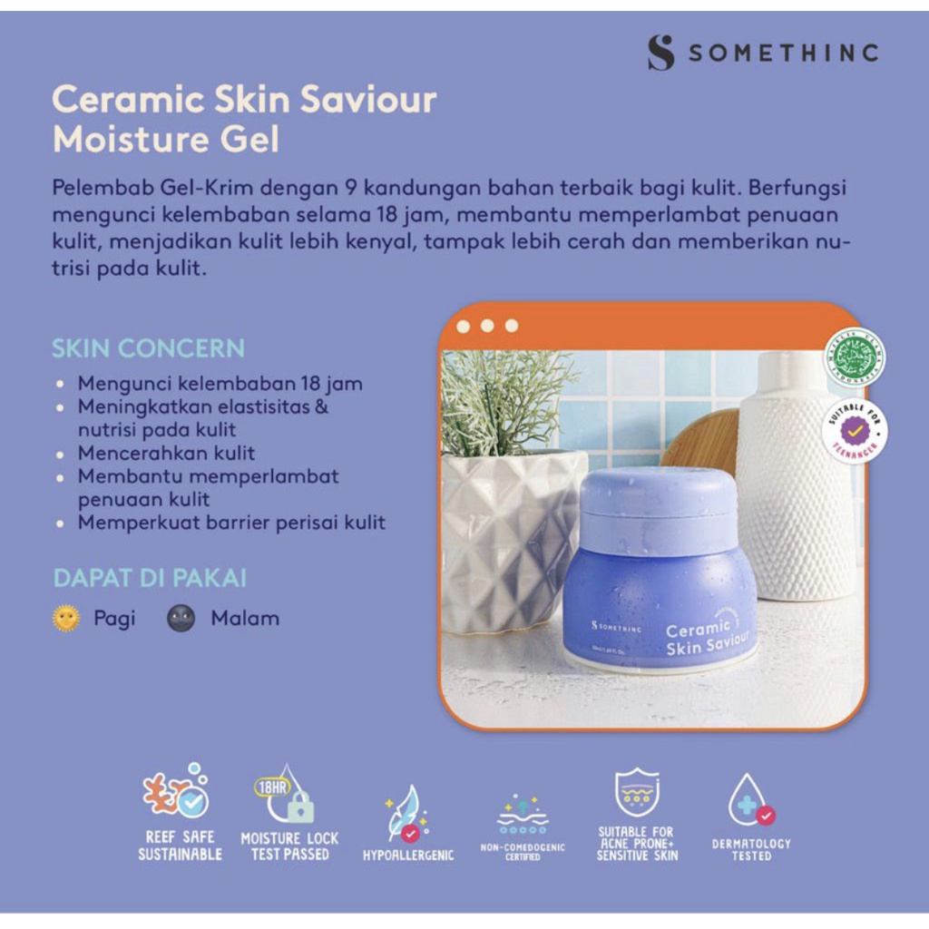 SOMETHINC Ceramic Skin Saviour Moisturizer Gel 25ml 50ml
