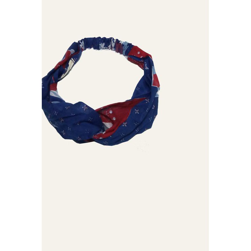 ➹ Bandana Kerut Timun Biru ♡