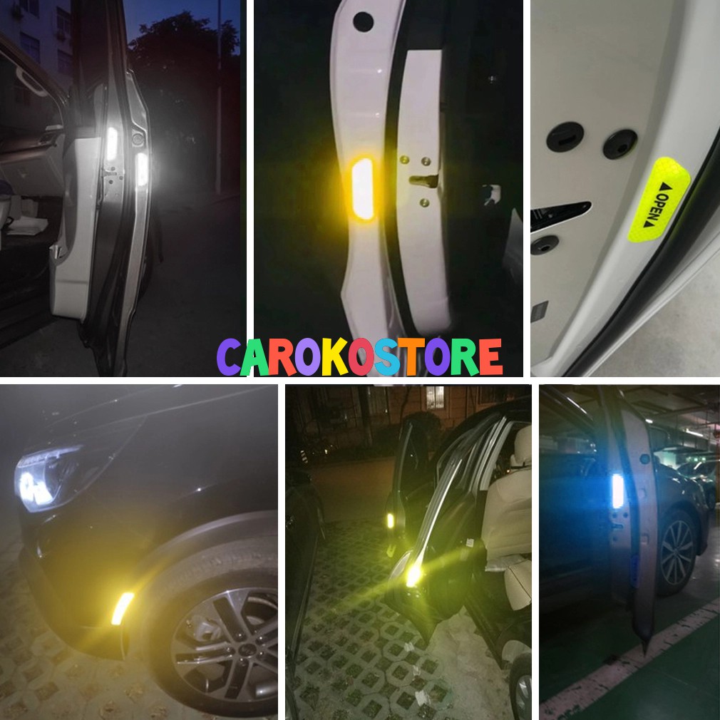 4pcs Stiker pintu mobil reflektif