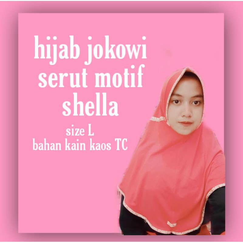 hijab/jibab serut jokowi motif shella termurah