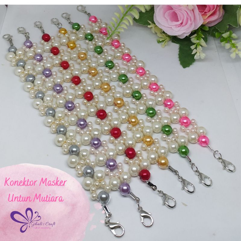 Konektor masker Untun mutiara/konektor masker hijab/konektor masker mutiara