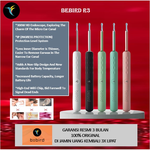 BEBIRD R3 Ear Cleaning WIFI Visual Earpick Korek Kuping Garansi