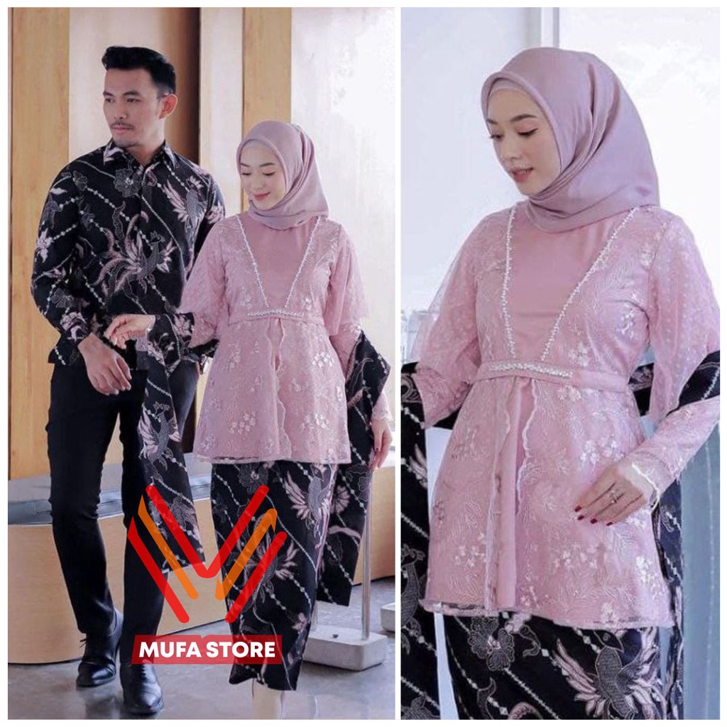 Batik Couple Kebaya Modern Kebaya Wisuda Tunangan Lamaran Baju Kondangan Terbaru 2022