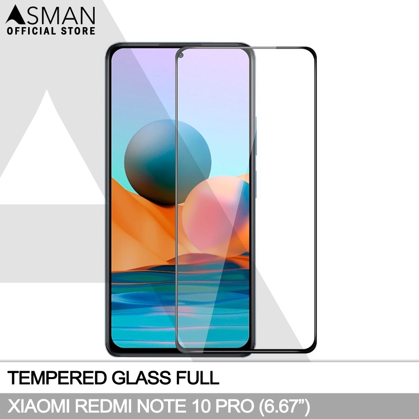 Tempered Glass Full Xiaomi Redmi Note 10 Pro (6.67&quot;) | Anti Gores Kaca - Hitam