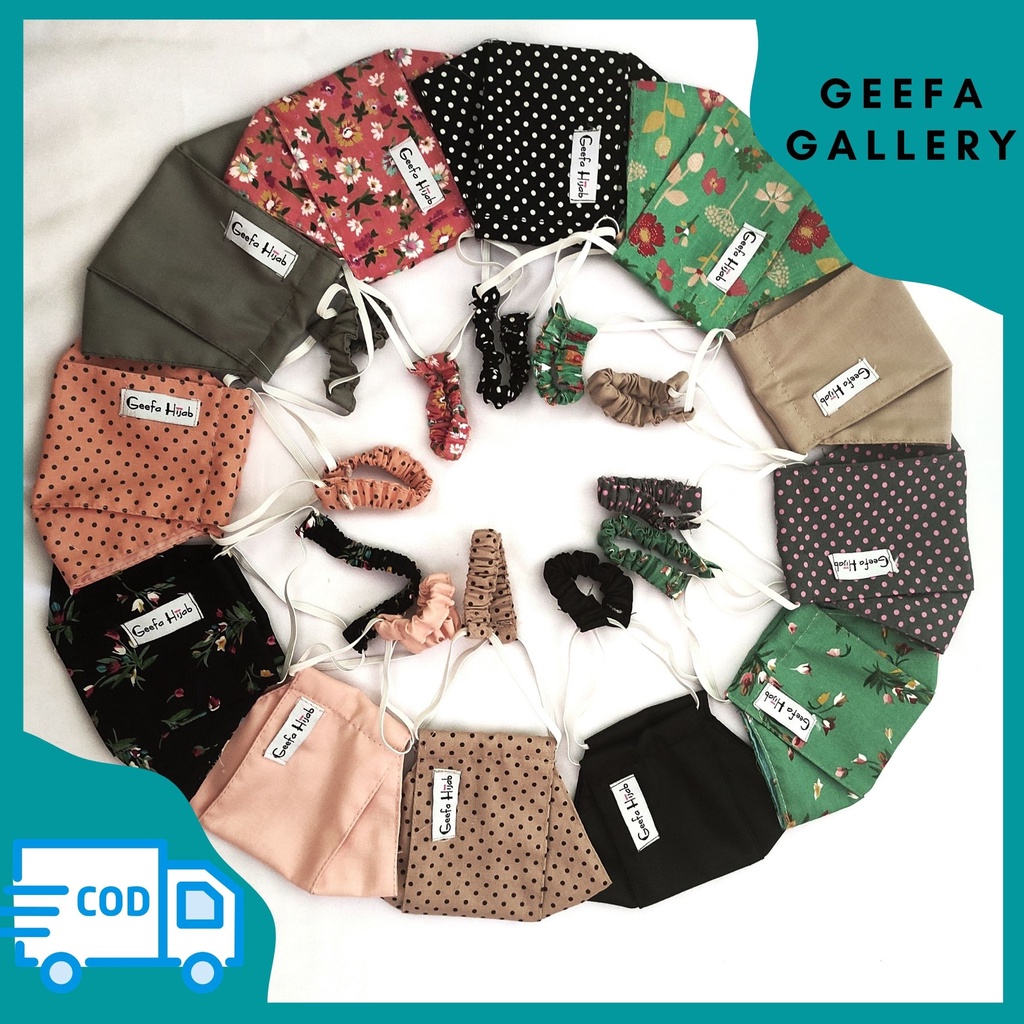 Geefa Gallery - Masker Kain 3D - Masker 3 Dimensi - Masker Hijab - Masker Mulut - Masker Headloop