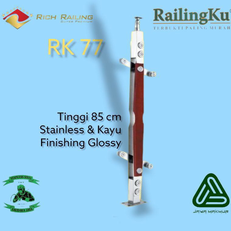 TIANG RAILING TANGGA KACA TIANG RAILING TANGGA KAYU TIANG RAILING TANGGA RK 76 TANGGA RUMAH