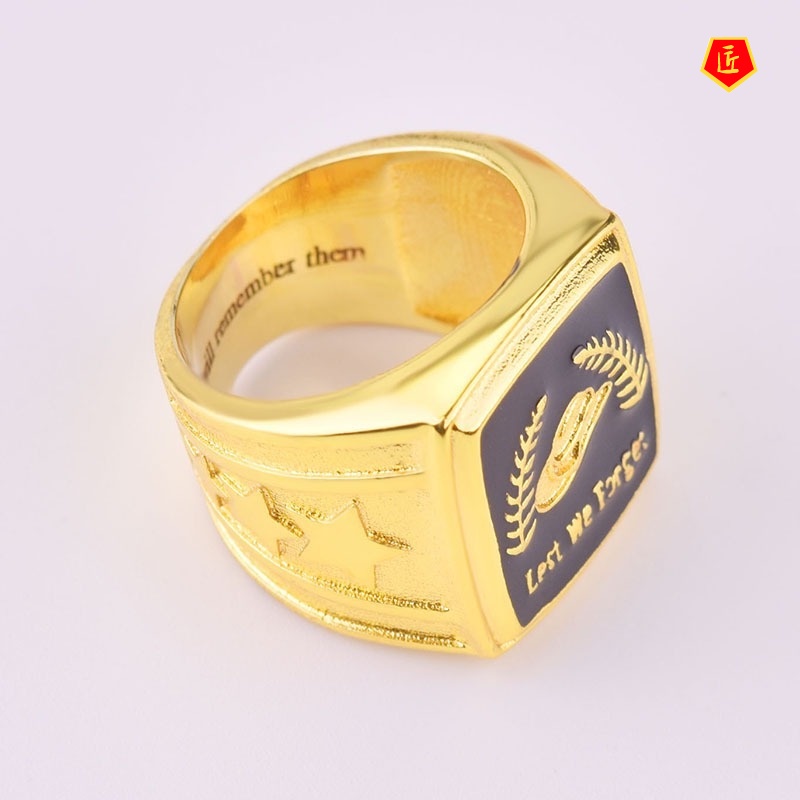 [Ready Stock]Creative Personality Men's Gold Ring