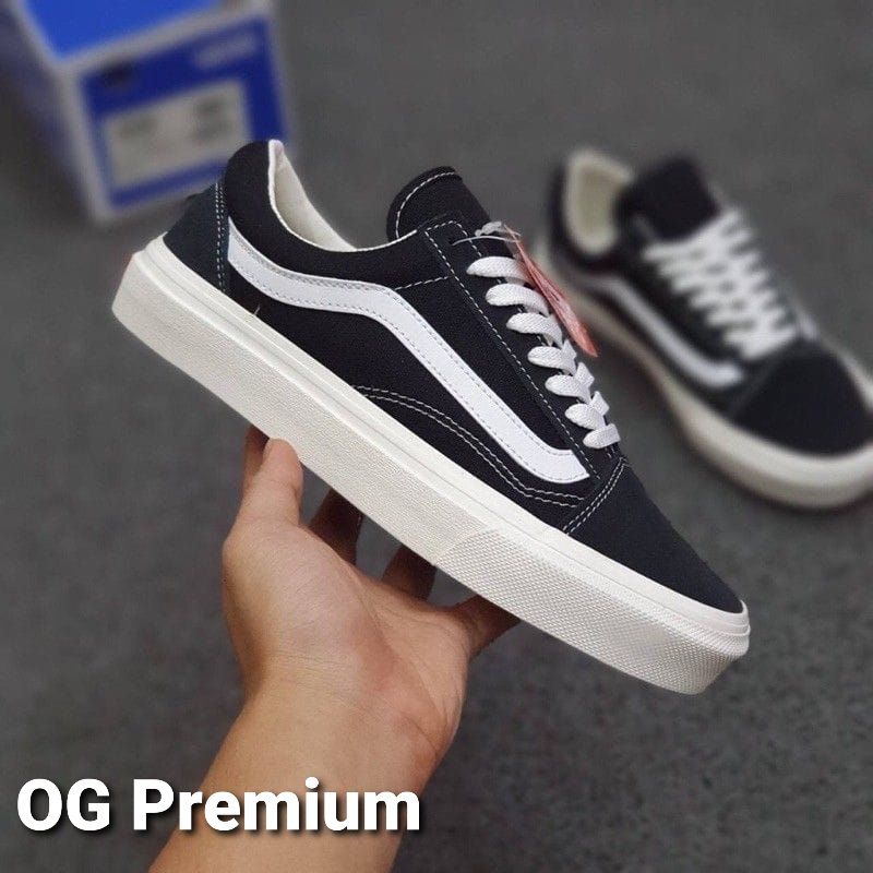 Sepatu VANS OLDSKOOL OG Black White Waffle High Quality-OG Prem