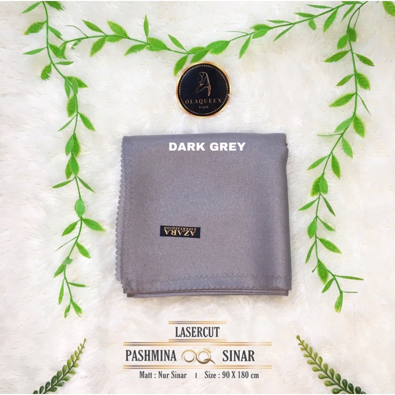 90x180cm Pashmina Glowing Nur Sinar Lasercut by Azara-DARK GREY