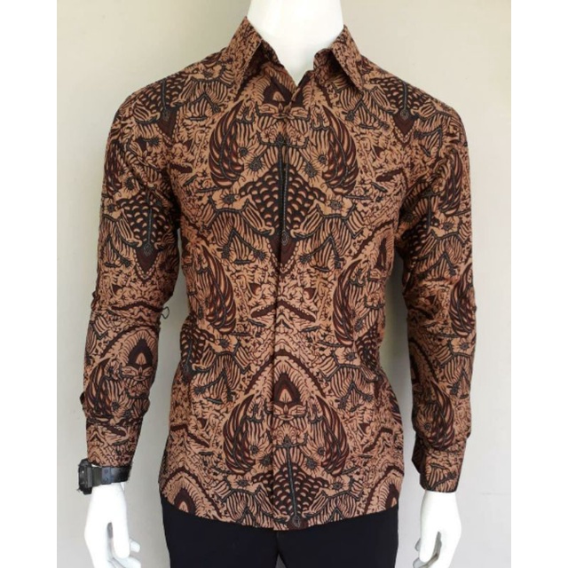 Baju Kondangan Pria Batik Pria Premium Kemeja Batik Cowok Motif Coklat