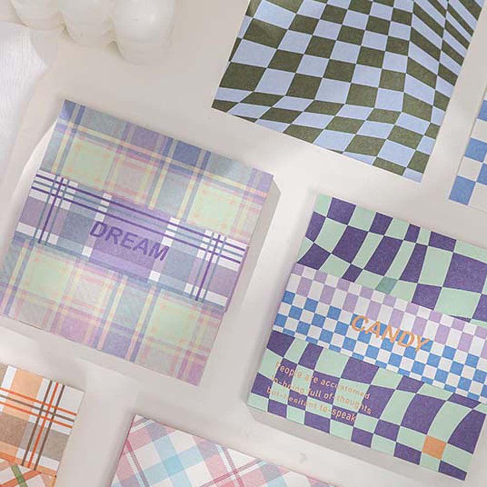 Mxbeauty Memo Pads Colorful Korea Scrapbook Dekorasi Tulisan Pad Checkerboard Kolase Kartu Planner Kertas