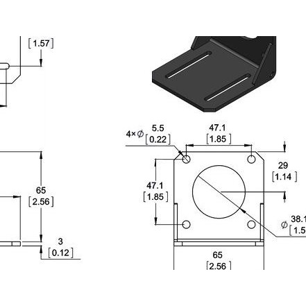 Bracket Stepmotor 57 (Nema 23) - Bracket Nema23A