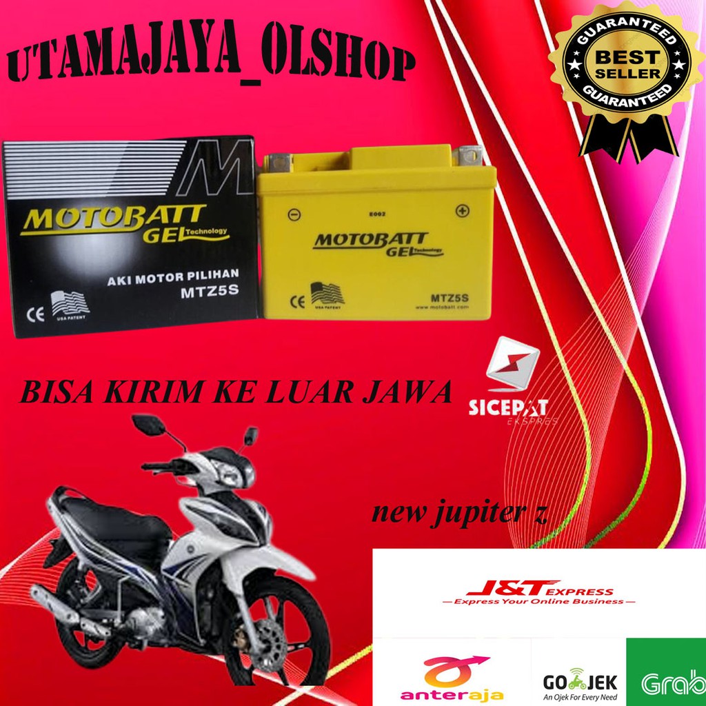 Aki kering yamaha motor new jupiter Z motobatt motobat MTZ5S aki gel kering MTZ-5S ori