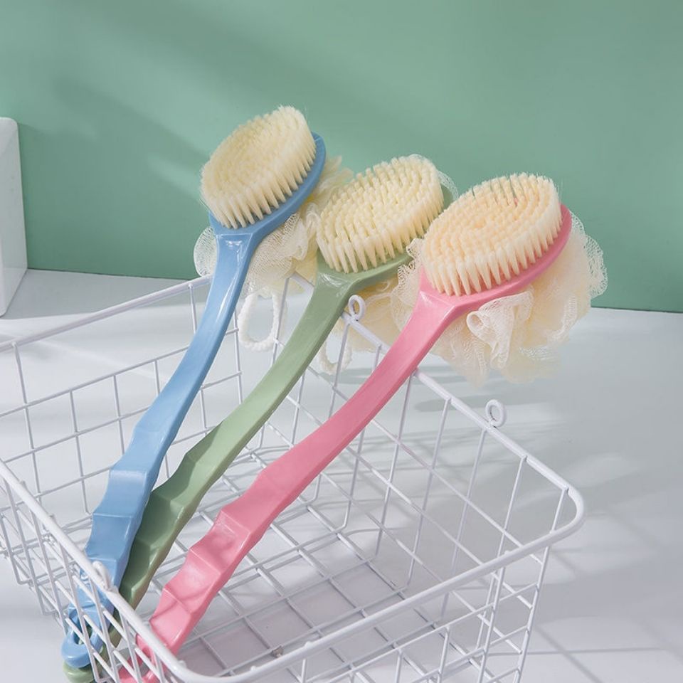 Shower Puff Dan Sikat Punggung 2in1 Pembersih Penggosok Badan 2 Sisi — 9