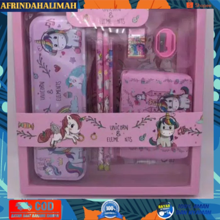 

{TERBARU} STUDY SET STATIONERY SET /ALAT TULIS SEKOLAH KARAKTER UNICORN