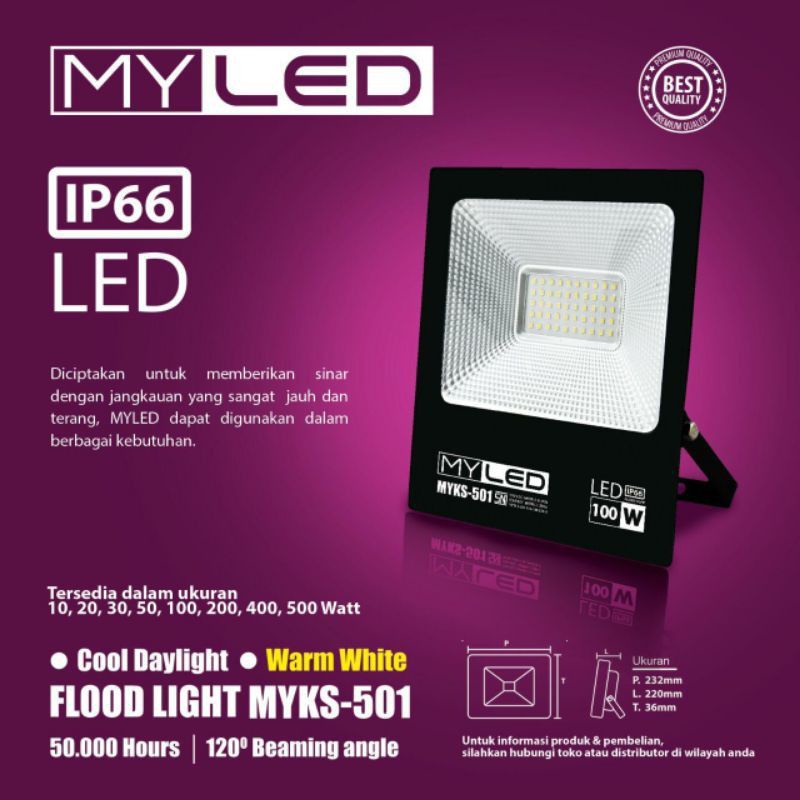 Lampu Sorot / Lampu Tembak 200 Watt My Led ( Putih )