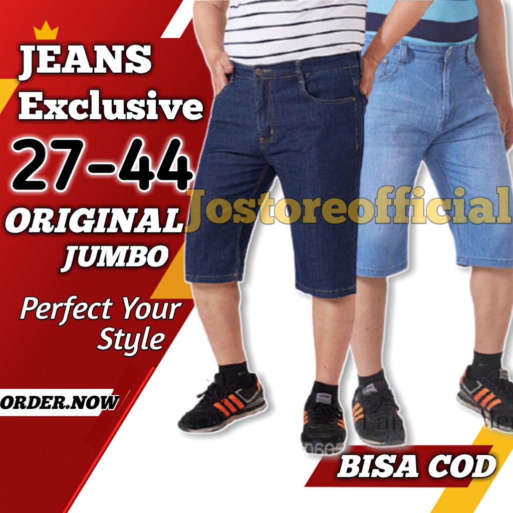 Celana Pendek Pria Jumbo Jeans Pendek Cowok Big Size 39-44 Levis Pendek Original Distro Premium