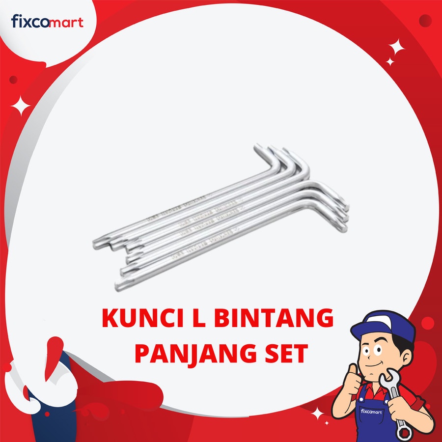 TEKIRO SET KUNCI L BINTANG T 40 PANJANG 6 PCS