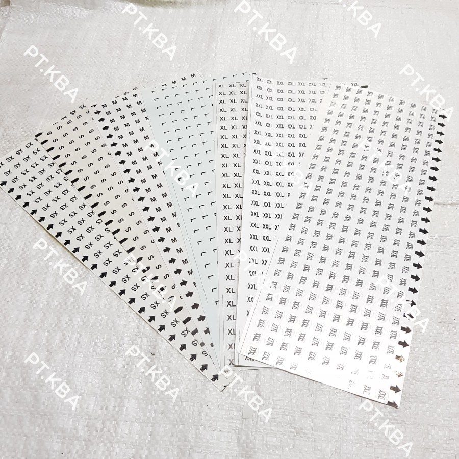 SIZE STIKER LABEL BAJU SIZE TEMPEL