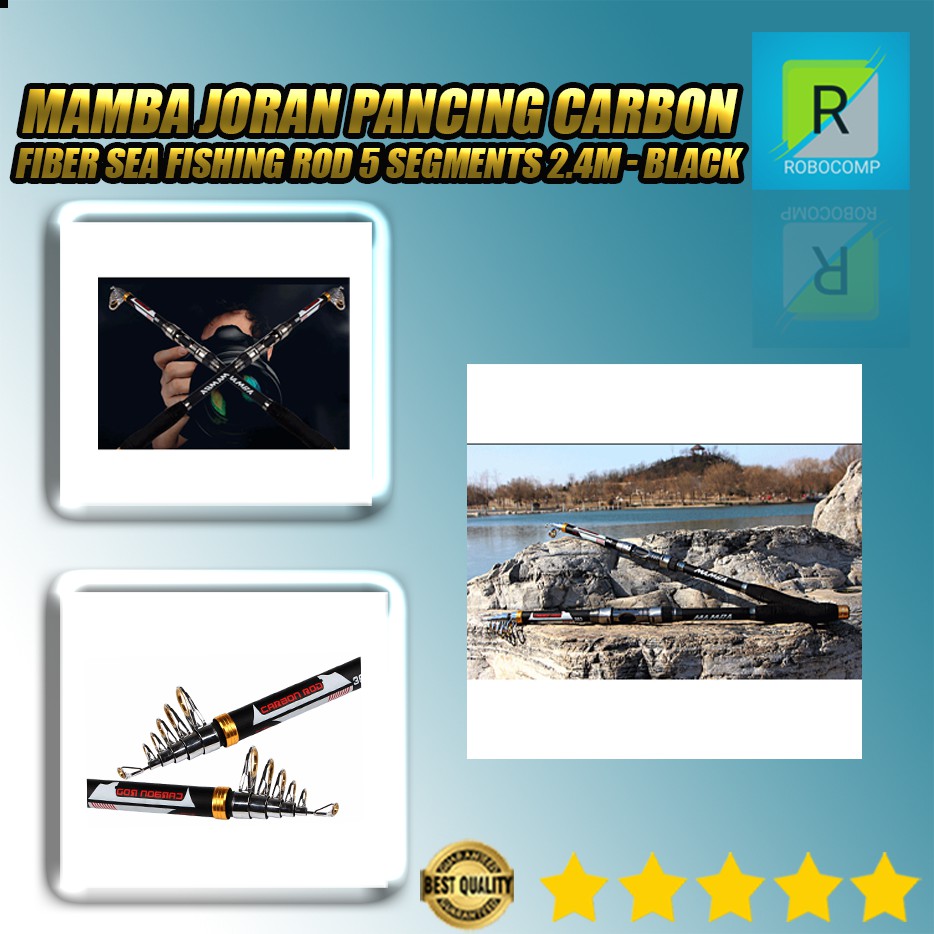 Joran Pancing Carbon Fiber Sea Fishing Rod 5 Segments 2.4M Mamba