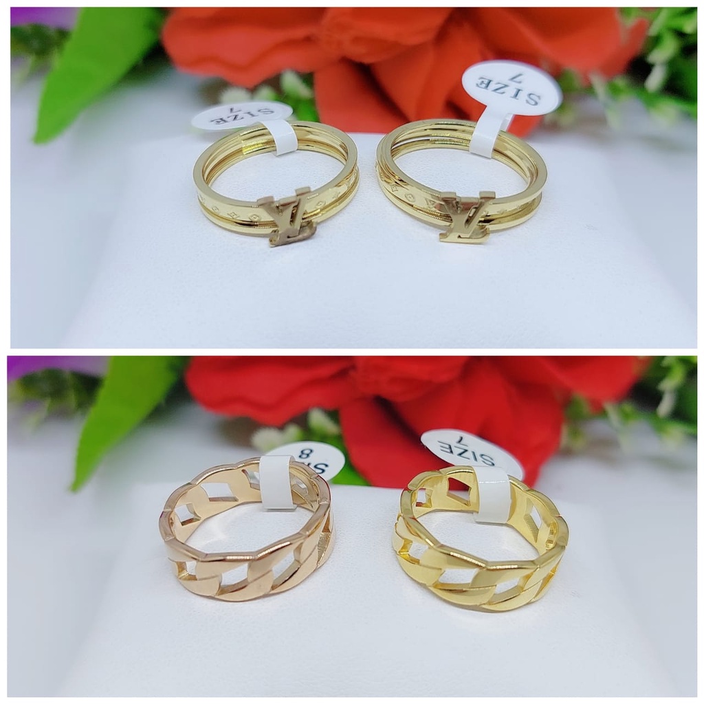 Cincin bulat polos perhiasan titanium A,B