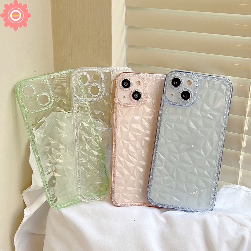 Soft Case TPU Transparan Motif Berlian Glitter Untuk Samsung A32 A52 A03s A02s A33 A13 A12 A73 5G A23 A03 Core A53 A52s M12