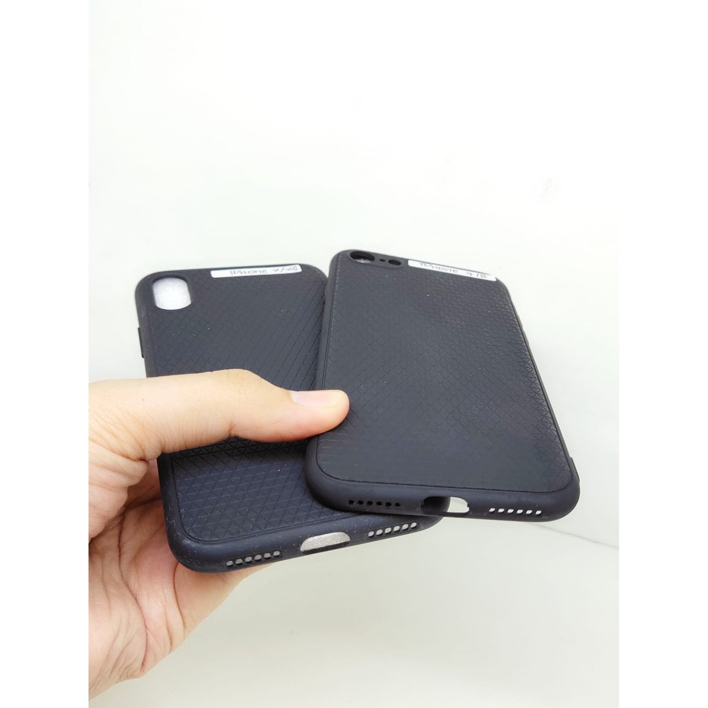 LUXURY Real Fiber iPhone X XS iPhone 7 8 with Pelindung Camera TPU Black Matte