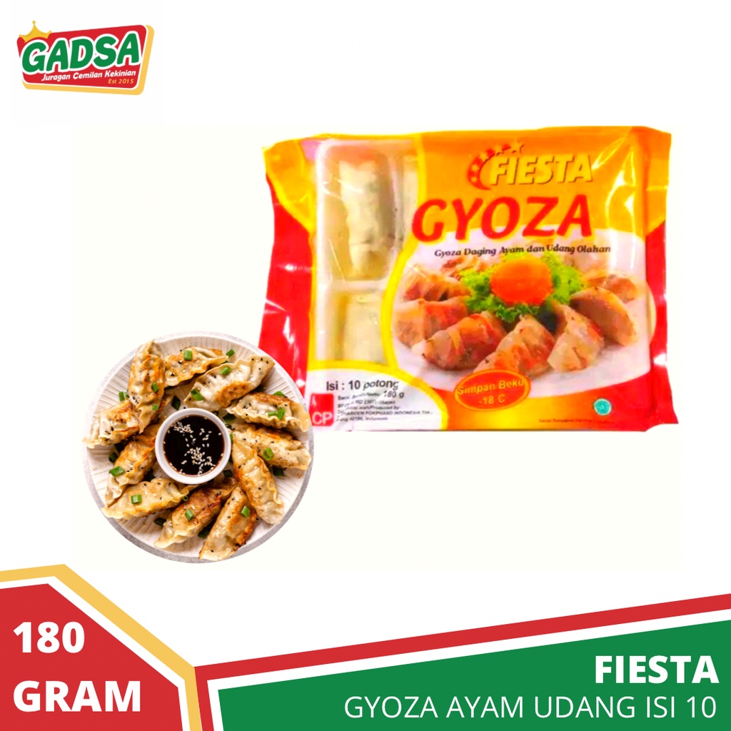 

Gyoza Ayam Udang Fiesta isi 10 berat 180 gram Pangsit Ayam Udang