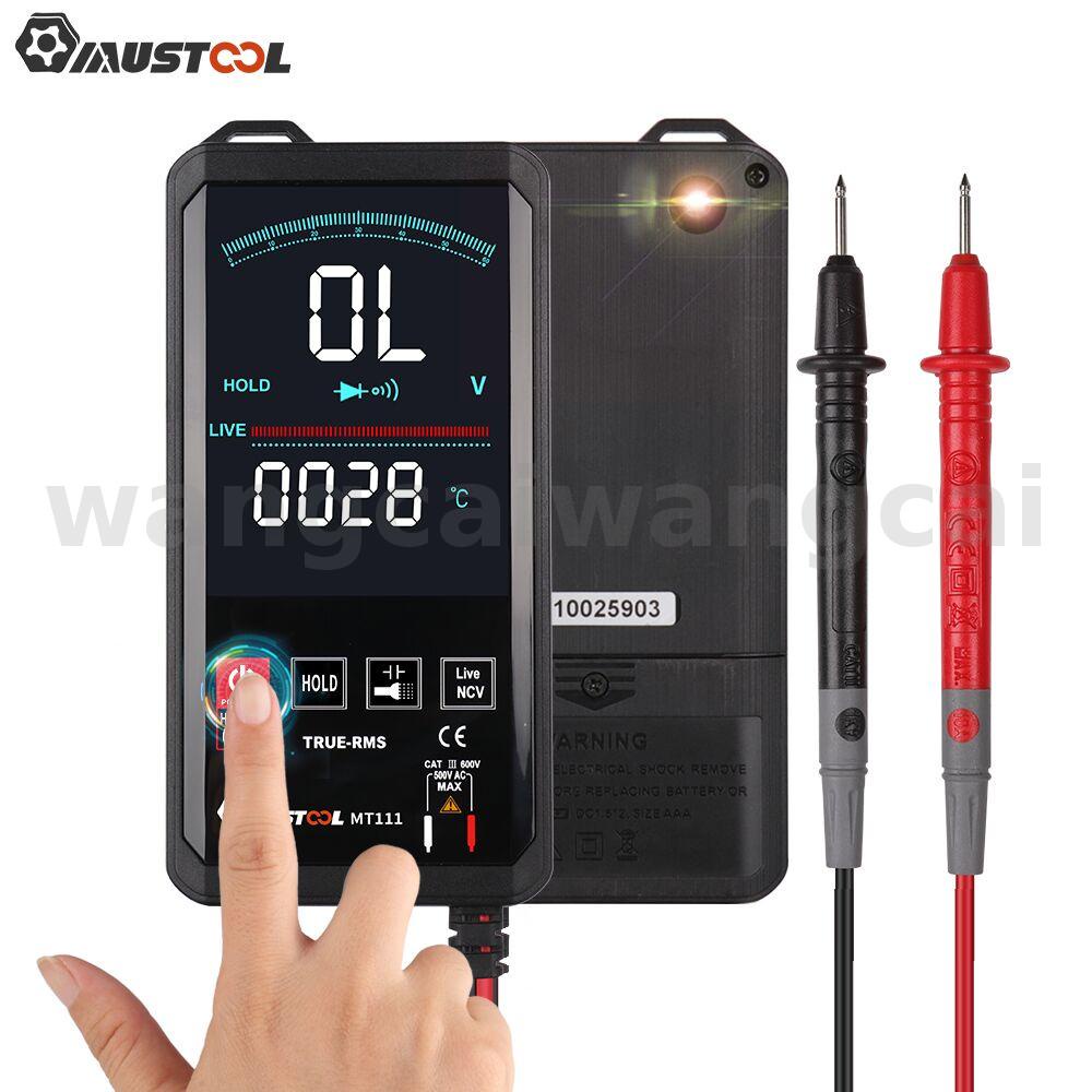 Mustool MT111 Layar Sentuh Multimeter Digital 6000 Hitungan Cerdas Pemindaian AC DC Pengukuran NCV T