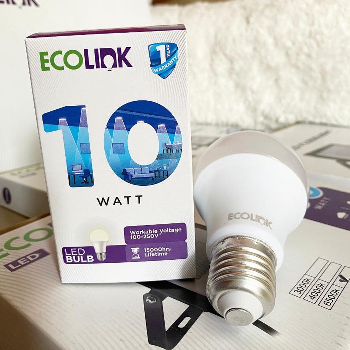 Ecolink LED Bulb 10 W Lampu LED E27 Ecolink Bohlam Bulb 10 Watt Bulb Ecolink 10Watt 3000K dan 6000K