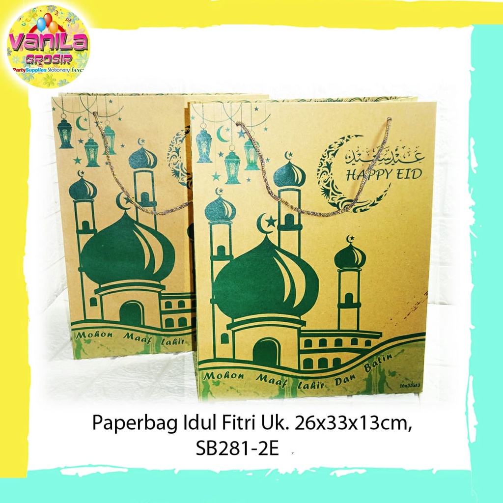 

(1Pcs) Paperbag kertas Bingkisan Parcel Idul Fitri, Tas paperbag Idul Fitri, Tas Lebaran Idul Fitri