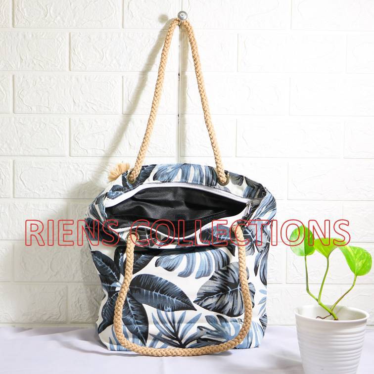 RIENS COLLECTIONS. TOTEBAG KANVAS TALI SUMBU MOTIF ADENIA ABU