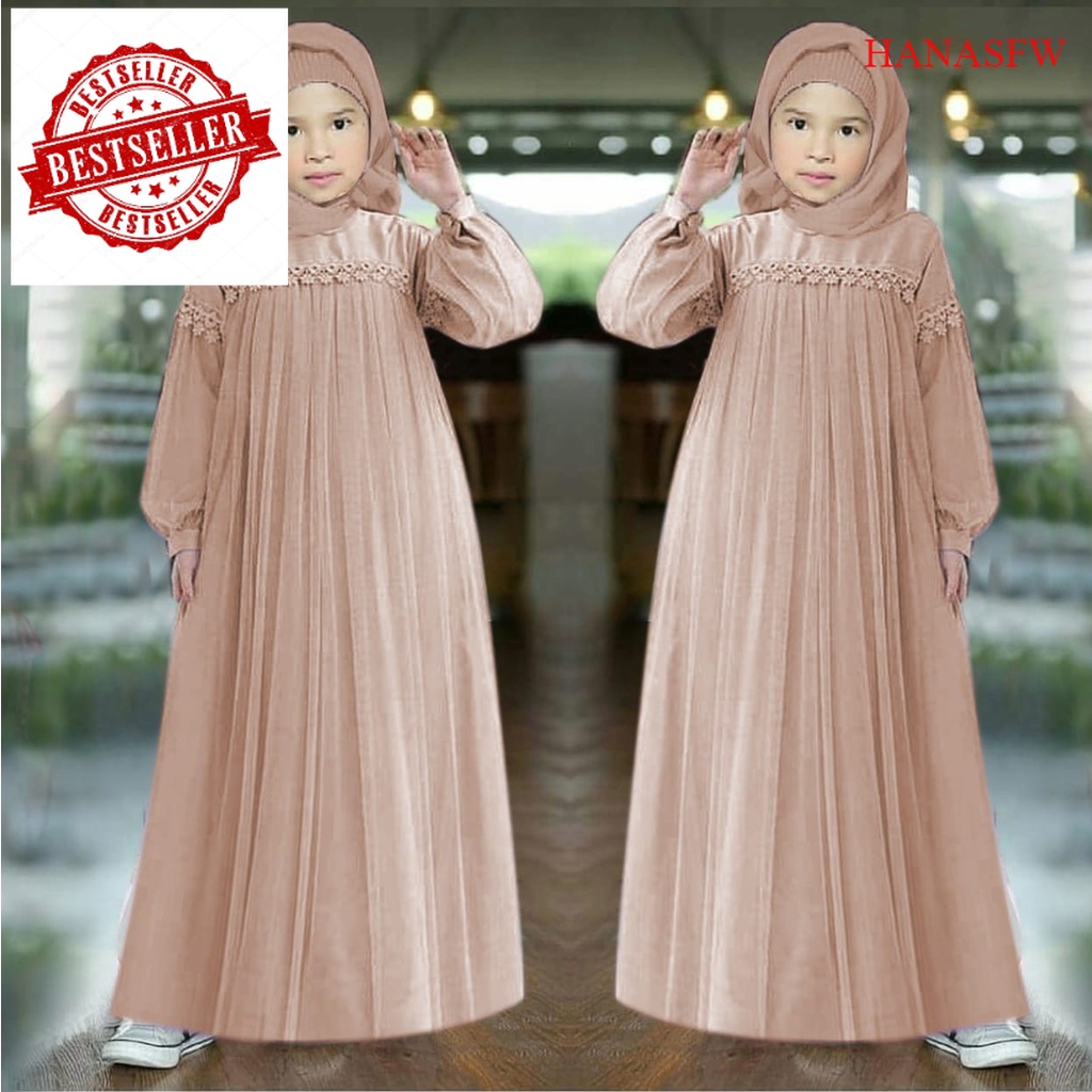 TERLARIS  - Maxi Nuraini Kid / Maxi Zoya Anak / Gamis Anak Kekinian / Gamis Anak Trend