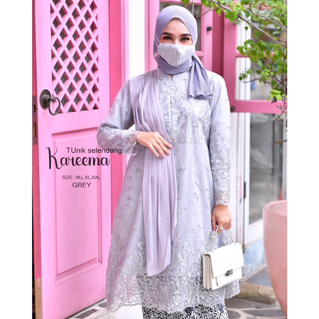 (COD) - SETELAN KEBAYA MODERN - SET TUNIK TILLE MODERN - BAJU KEBAYA MODERN - KEBAYA WISUDA - ATASAN KEBAYA BRUKAT - BAJU KEBAYA - KEBAYA BROKAT - KEBAYA SELENDANG- KEBAYA WISUDA - TUNIK TILLE SELENDANG - KEBAYA TUNIK - KEBAYA MODERN BY KIRANAOL-Silver