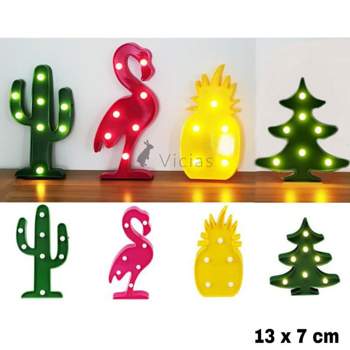 LED 01 Dekorasi Lampu  Hias  LED Baterai Nanas  Flamingo 