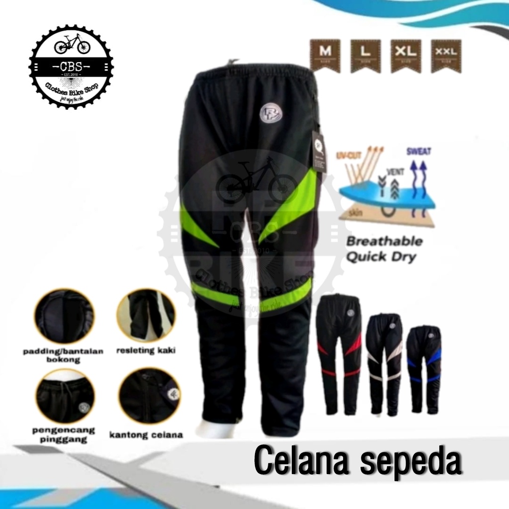Celana Sepeda Panjang MTB,Olahraga Gowes Gunung MTB Pria Padding Busa Trening