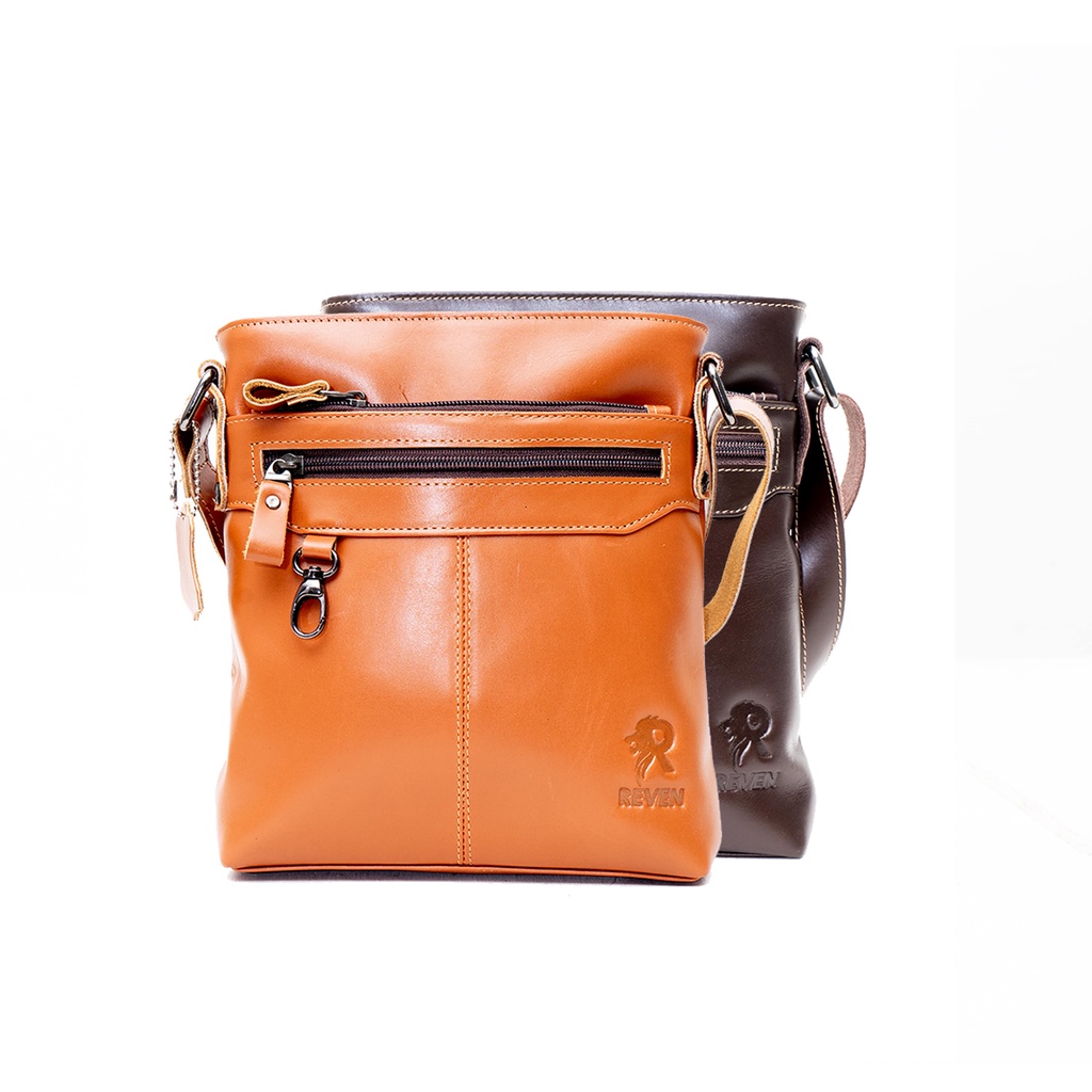 REVEN LEATHER -  Tas Selempang Pria Kulit Asli Reven Key Holder Slingbag