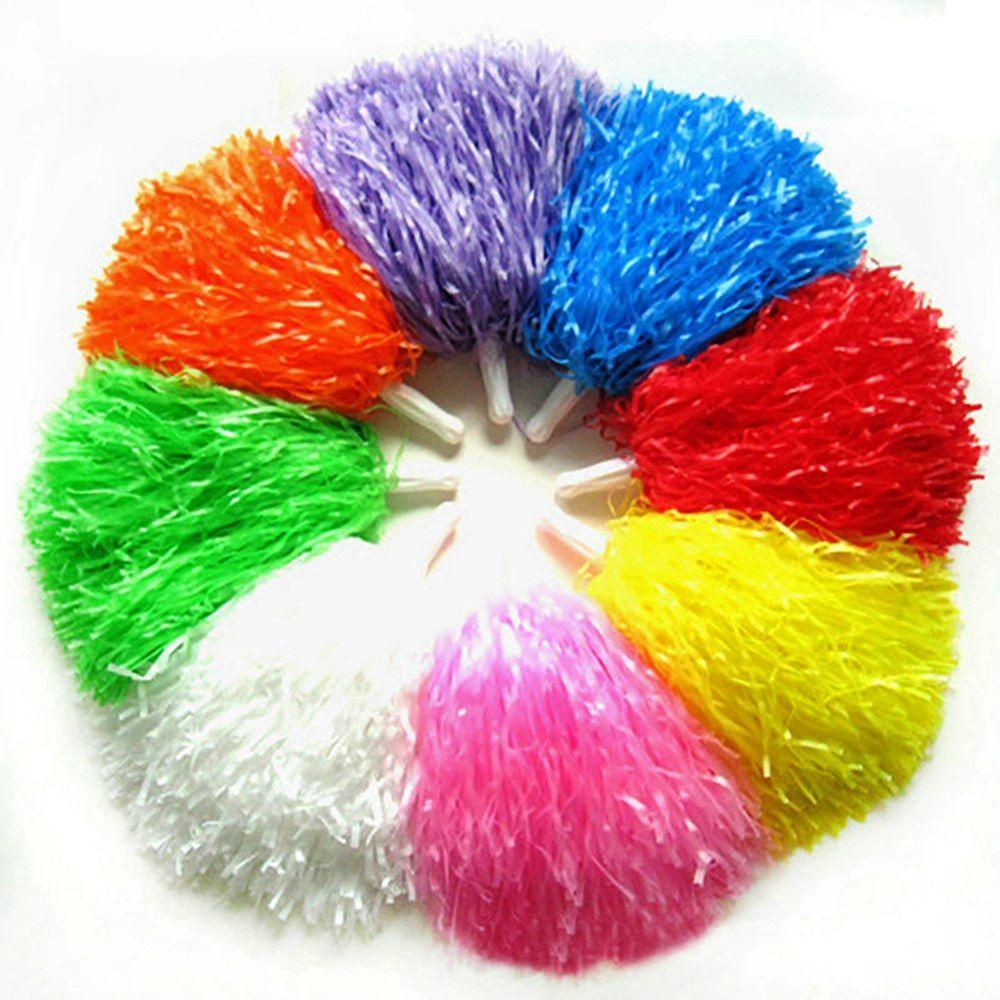 Nanas 1pasang Cheerleader Pompom Konser Fancy Double hole handle Penghias Pesta Tari