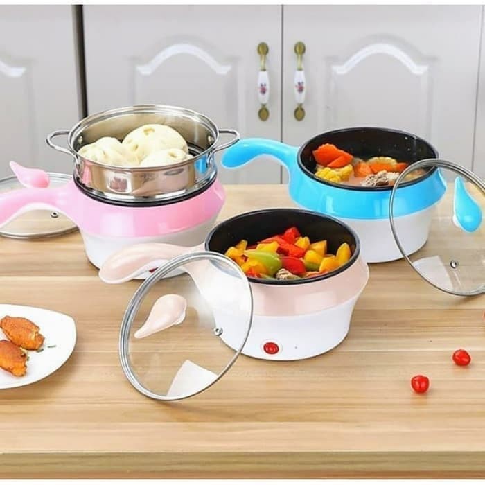 Panci Mini Elektrik Multifunctional Electric Fry Pan + Kukus WRN KREM