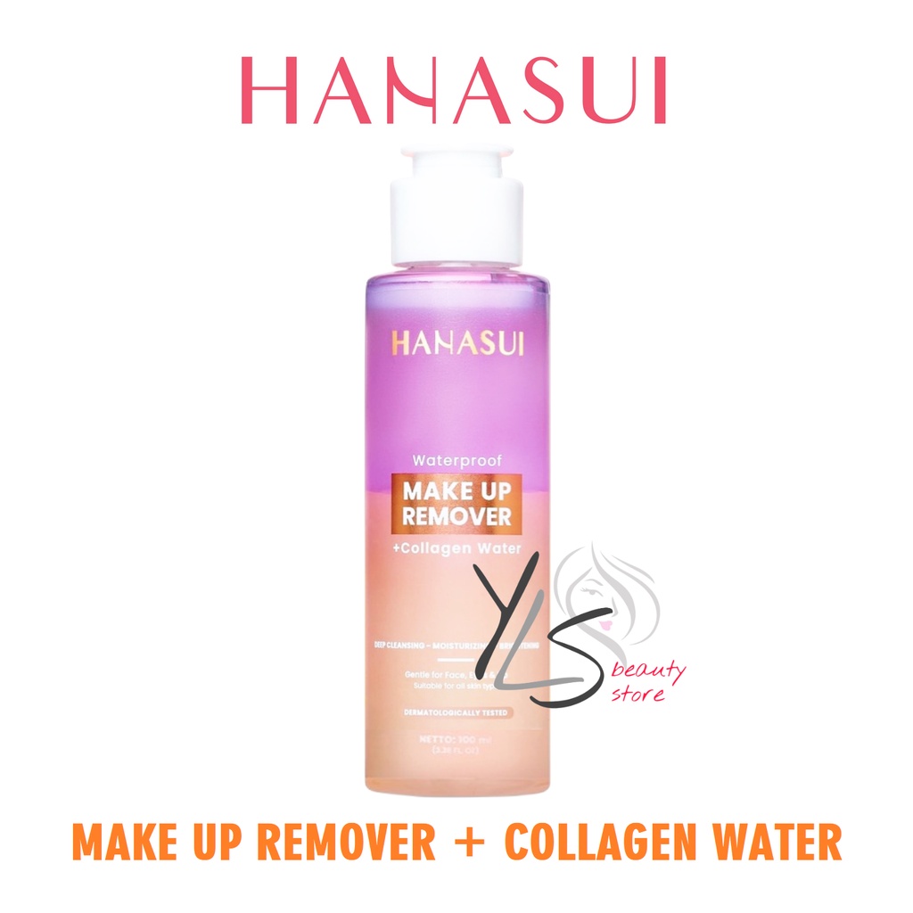 HANASUI WATERPROOF MAKE UP REMOVER + COLLAGEN WATER - TERDAFTAR BPOM - MAKE UP REMOVER HANASUI