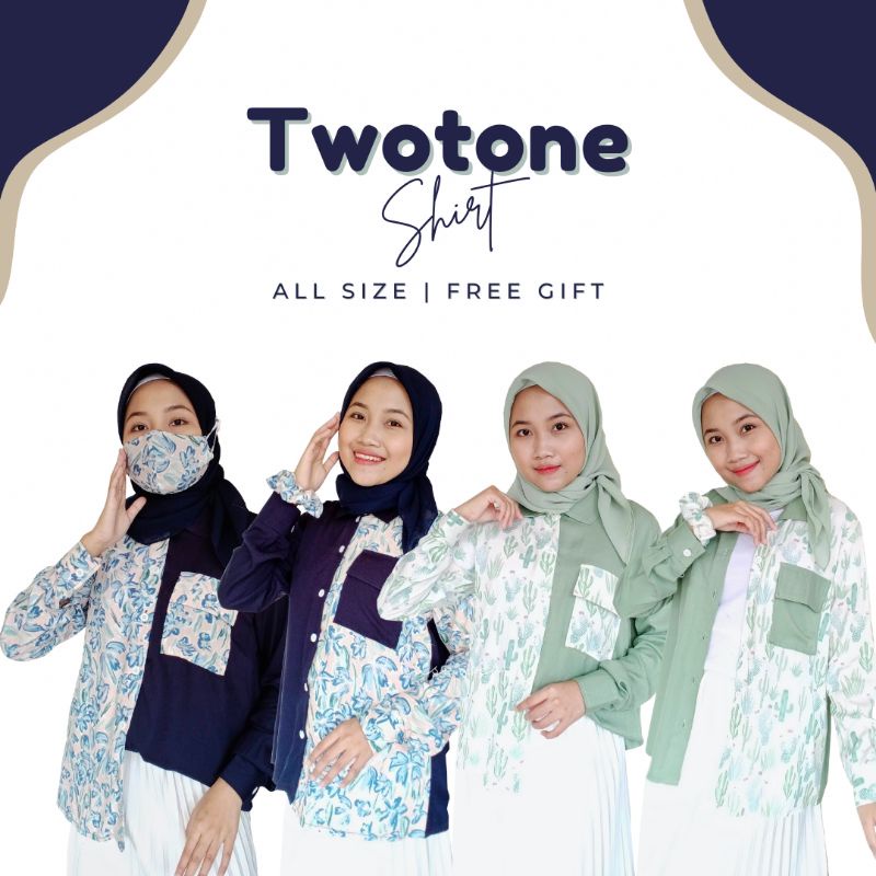 Two-tone Shirt | Kemeja Panjang Wanita