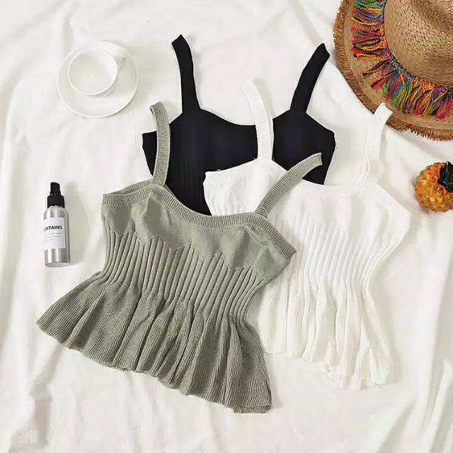 TANK TOP/CROP TOP RAJUT SEXY SUMMER IMPORT KOREA