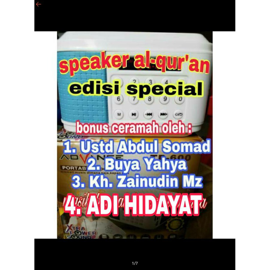 GRATIS ONGKIR SPEAKER AL QURAN ADVANCE TP-600/MEMORI CHIP 8GB/CLASS10 - UNGU TERLARIS