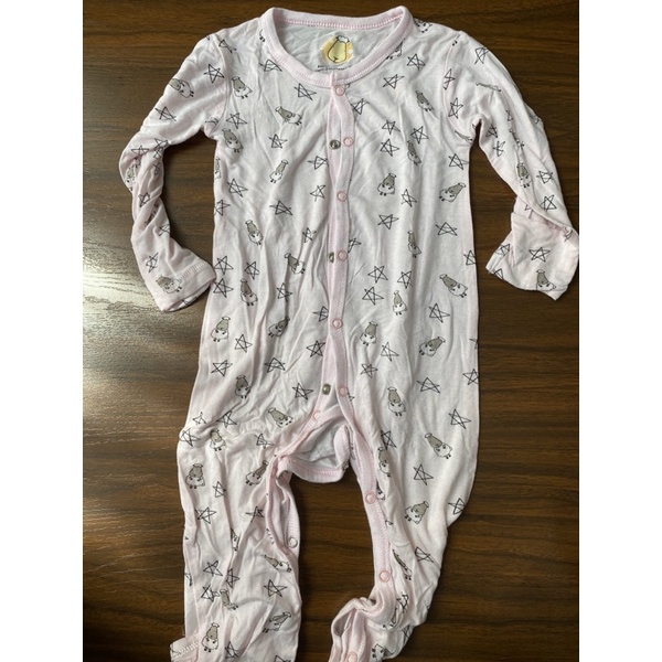 Preloved Sleepsuits Pyjamas Pajamas Piyama Baabaasheepz Size 6-12 Months Pink Star