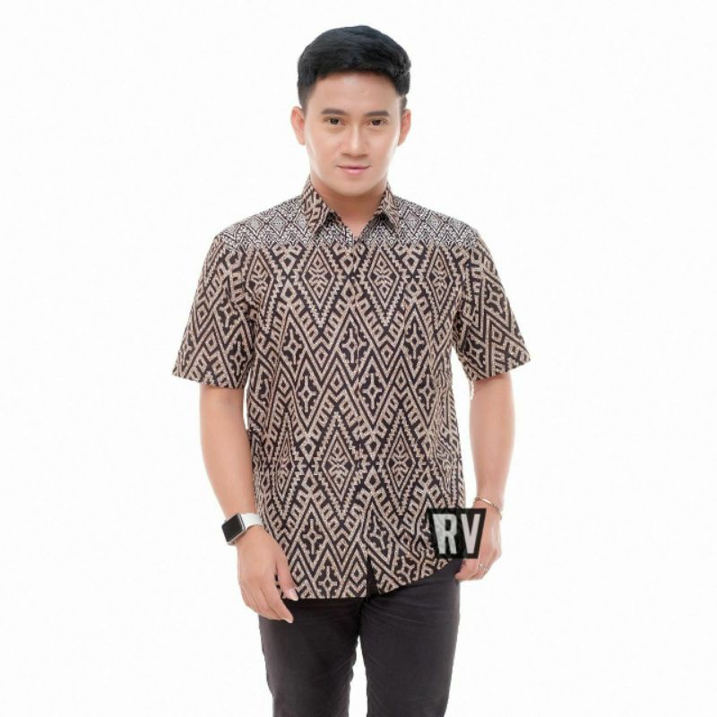 Baju Batik Pria Batik Pria Batik Lengan Pendek Batik Pria Lengan Pendek-Wajik