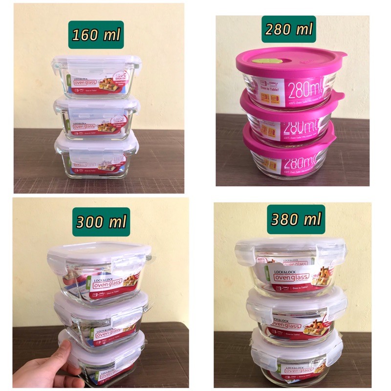 Lock n Lock Baby Food Container Set 3 PCS Borosilicate