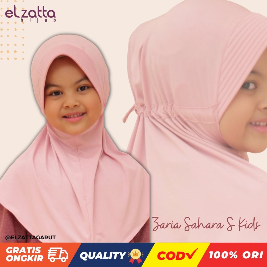 Jilbab bergo elzatta hijab bergo sahara elzatta serut belakang jilbab bergo anak bahan jersey size s